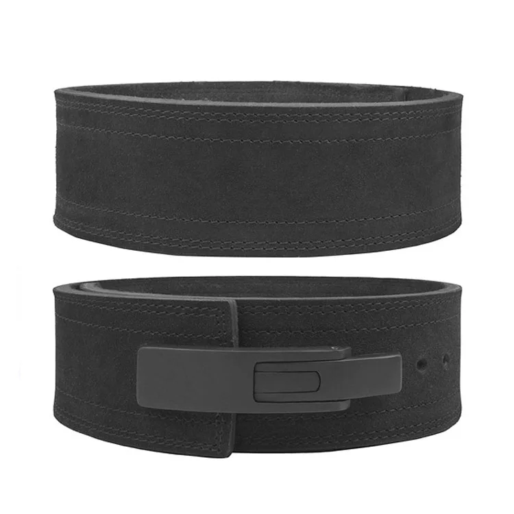 10mm Thickness Cowhide Leather Belt Gym Weight Lifting Lever Buckle Powerlifting Belt Waist Trainer Belt