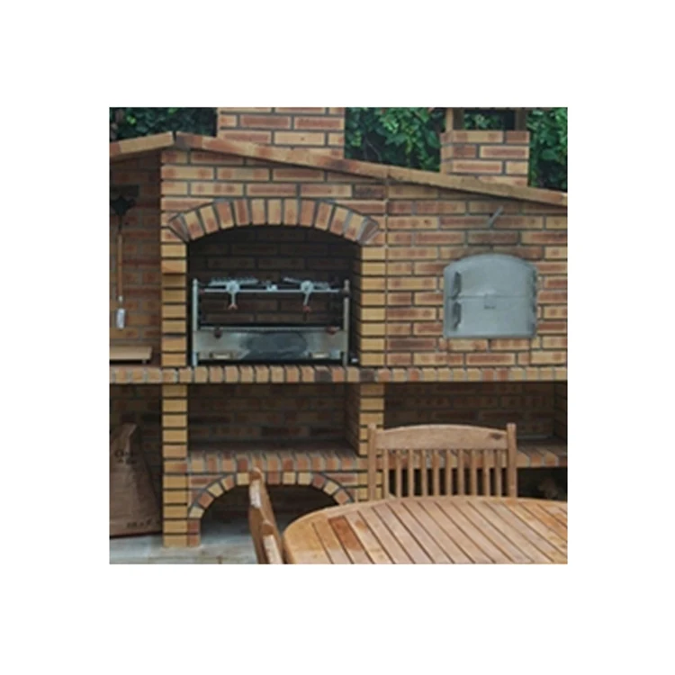 Charcoal and Firewood Fuel Type Firewood Pizza BBQ / Barbecue with Adjustable Cooking Heights