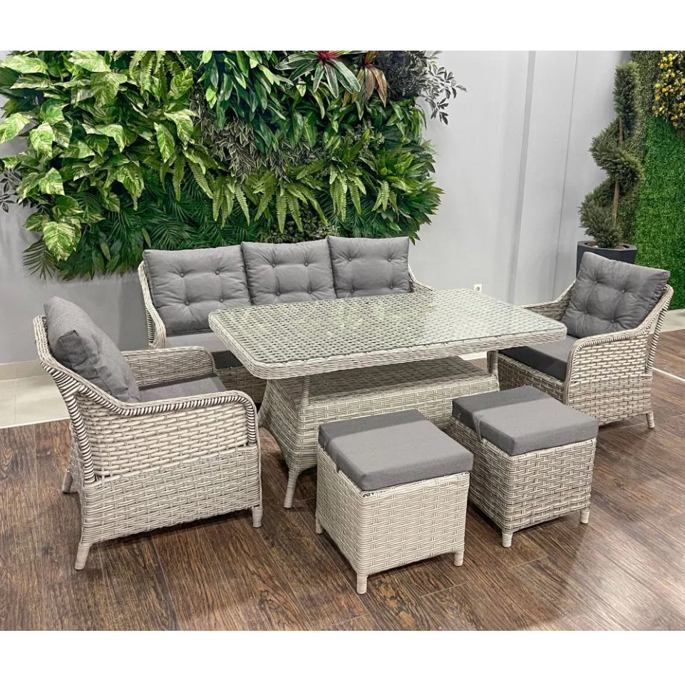 Rattan Sofa Set High Quality Modern Garden Furniture  Patio Furniture Rattan Dining Table Sofa Set