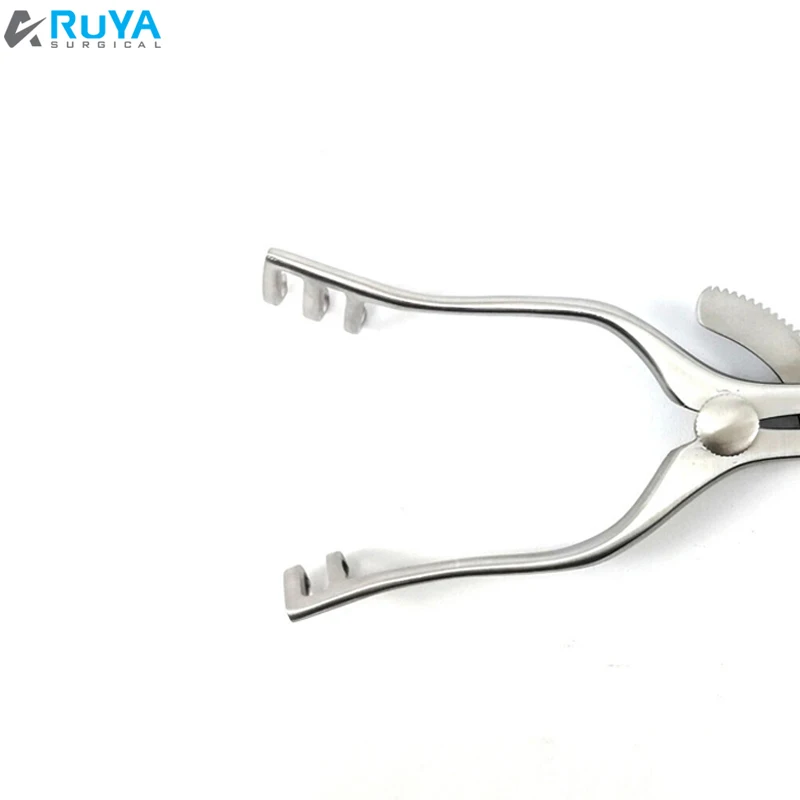 Stainless Steel WEITLANER Retractor 3x2 Prongs, Dilators Mastoid Retractors Adjustable & Automatic Fixation Hook Skin Retractor