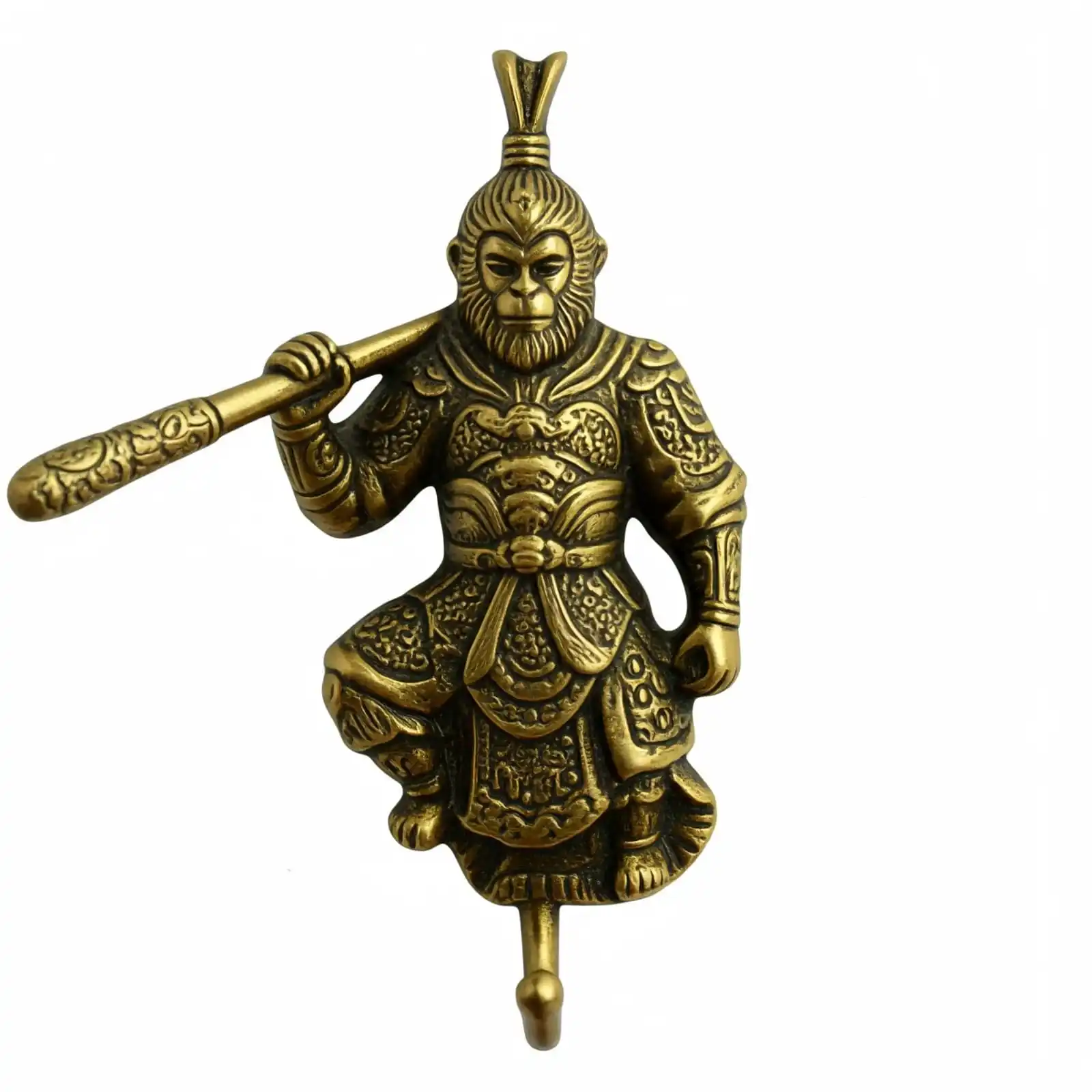 Brass Sun Wukong Wall Hook Chinese Mythical God Decorative Coat Hooks Figurine New Style