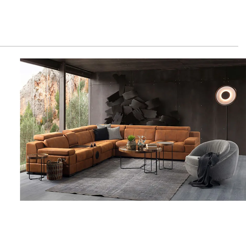 Top Leather Electric Recliner Sofa with Wireless Charging Sofa Set Furniture Sectional with Bluetooth audio Multi-functional
