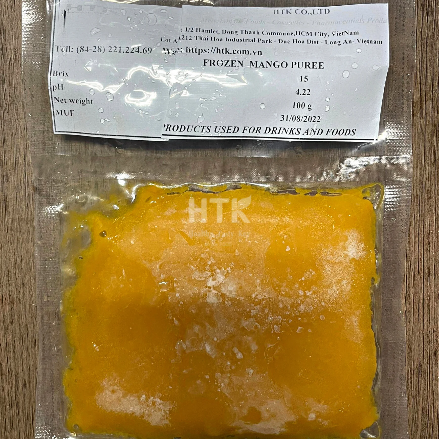 Trending 2023 Frozen MANGO Concentrate CAT CHU/KAEW BQF from HTK Food factory in Vietnam used for Food & Beverage Ingredients