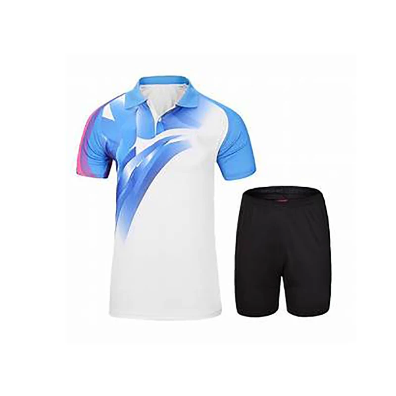 Custom private label Table Tennis Clothes Quick Dry Men Badminton Shirt and Shorts breathable Table Tennis Uniform