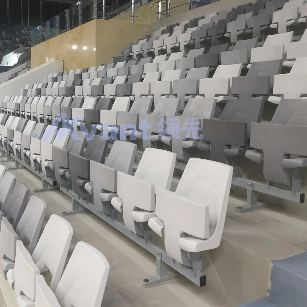 Avant Fixed Seats Vertical Installation Folding Event Bleachers Seating Football Tip-Up Foldable Stadium Chair With Back Support