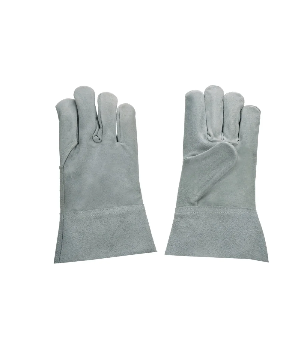 Palm Split Leather Grey/Blue Glove Wear Cut and Tear Resistant Heavy Duty Industrial Cotton Comfort Fit For Machine Handling