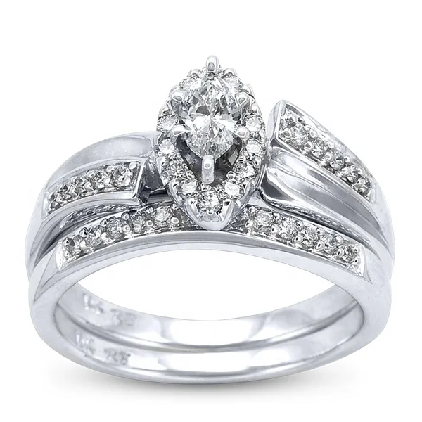 Couples Ring Jewelry Loose Diamonds Simple 10/14/18K Real Gold Band For Man Women Engagement Wedding Rings Couple Set