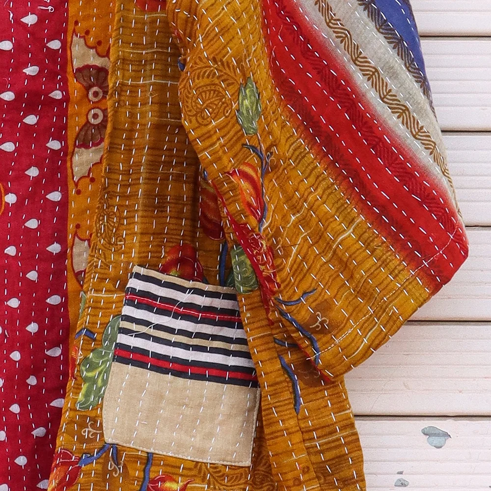 Vintage dress for women kantha jacket old Indian Kantha kimono Retro party long vintage kantha jacket