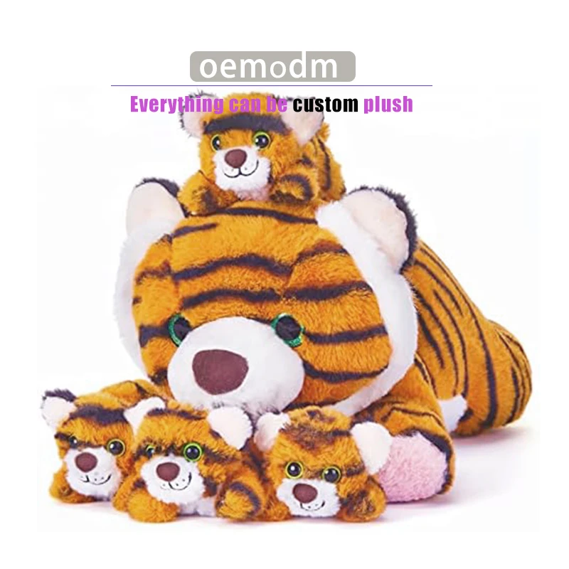 Custom the interactive tiger stuffed animal toys giant  multi-size cute animal series combo plush gift