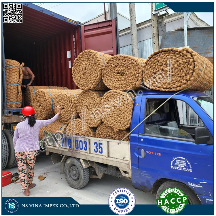 Coir mat Coconut fiber carpet from coconut fiber specialized for paving roads lining floors good price guaranteed quality