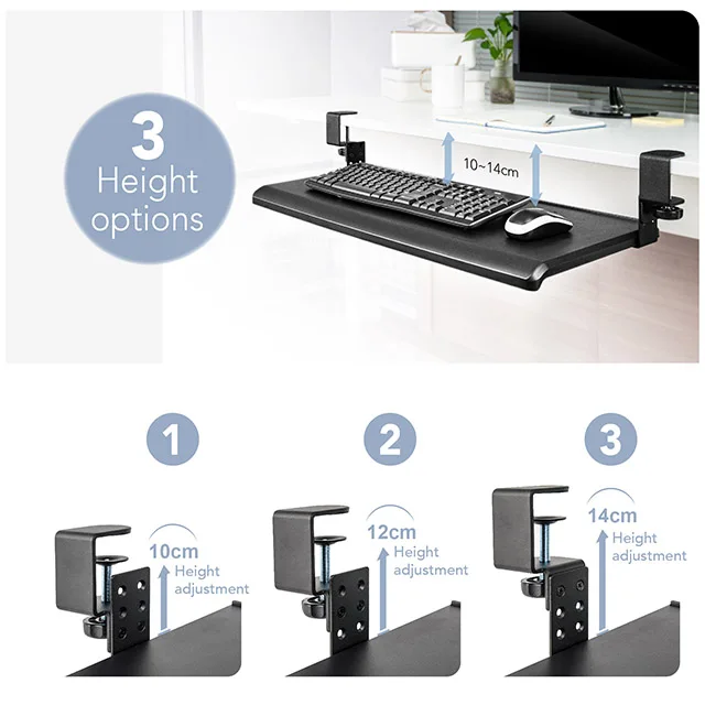 Under Desk Drawer Storage Organizer Laptop And Keyboard Stand Desk Clamp AIDATA