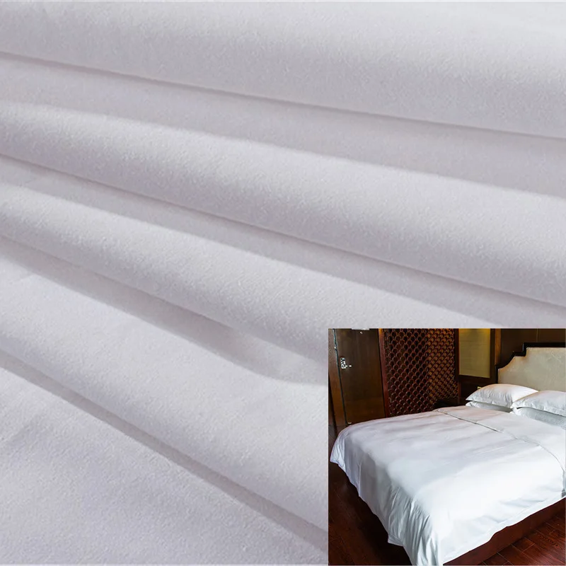 300tc 100%cotton percale White fabric in roll Extra wide fabric for hotel bedding fabric