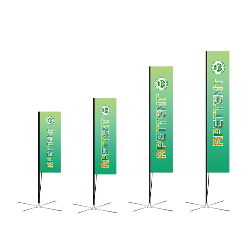 GLOBAL TENT RPET Custom Advertising Rectangular Flag Sustainable Promotional Banner All Sizes Display