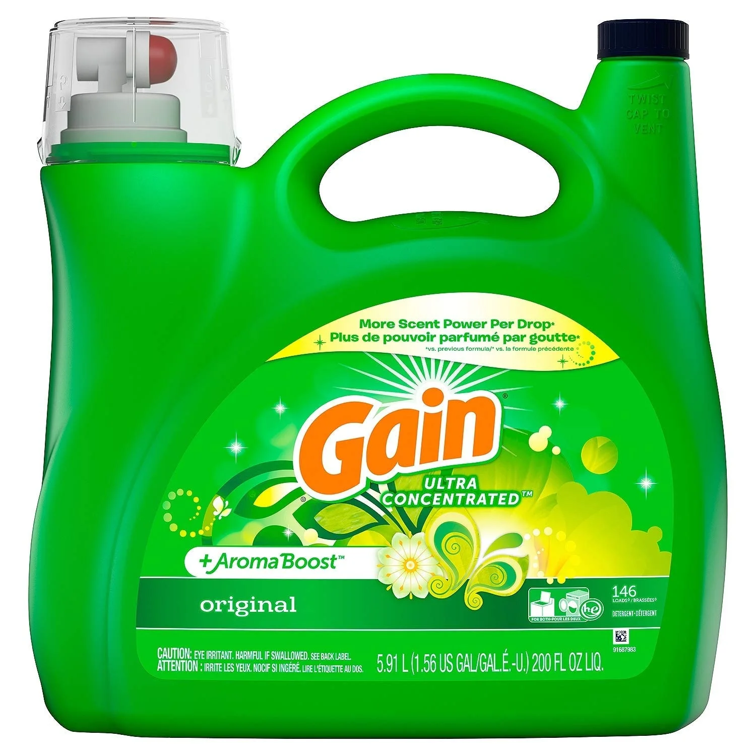 Gain + Aroma Boost Liquid Laundry Detergent Original Scent 107 Loads 154 fl oz
