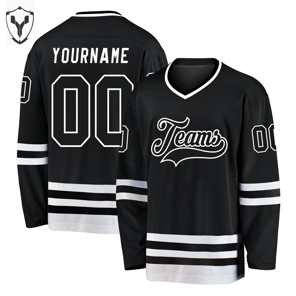 OEM Manufacture Solid Color Navy Neon Green-Pink Best Quality New Style Fully Customized Sublimation Print Ice Hockey Jersey Men
