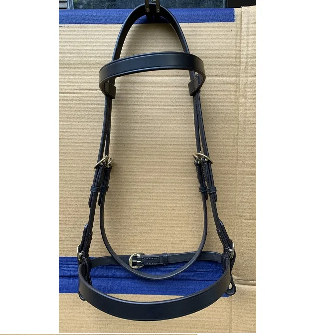 Высококачественная плоская уздечка с плоской полоской для носа, плоская повязка для бровей, латунные пряжки, простые поводья, причудливая повязка для бровей