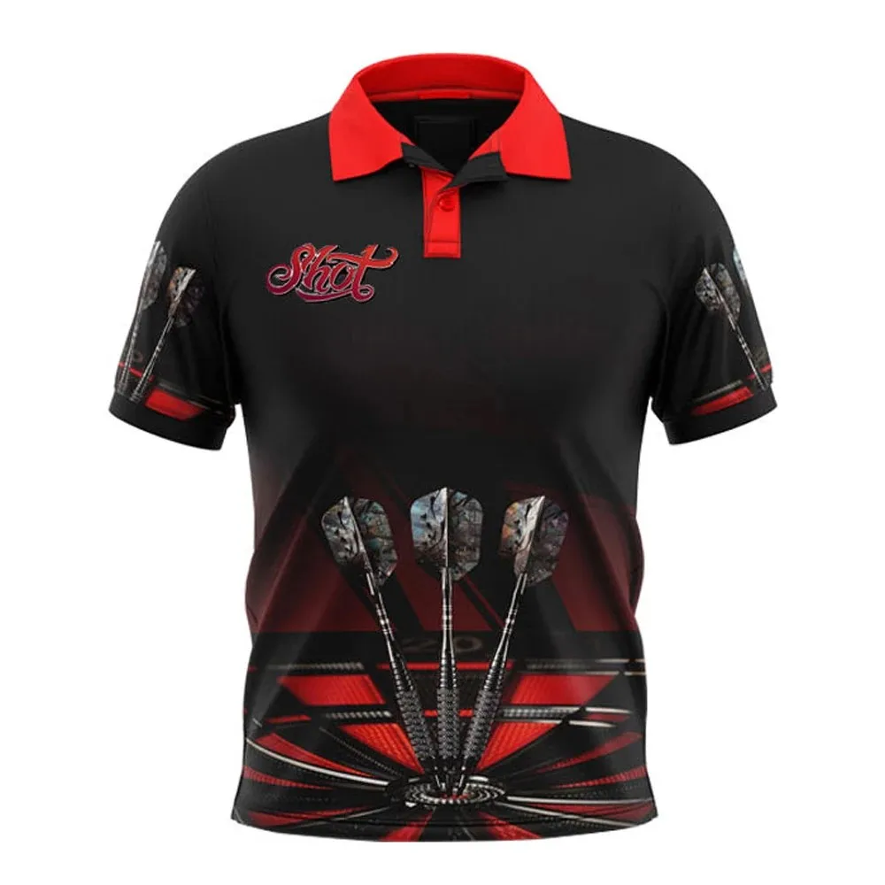 Sublimated Dart Shirts With Collar Breathable Dart Jersey 100% Polyester Customized Dart Shirts