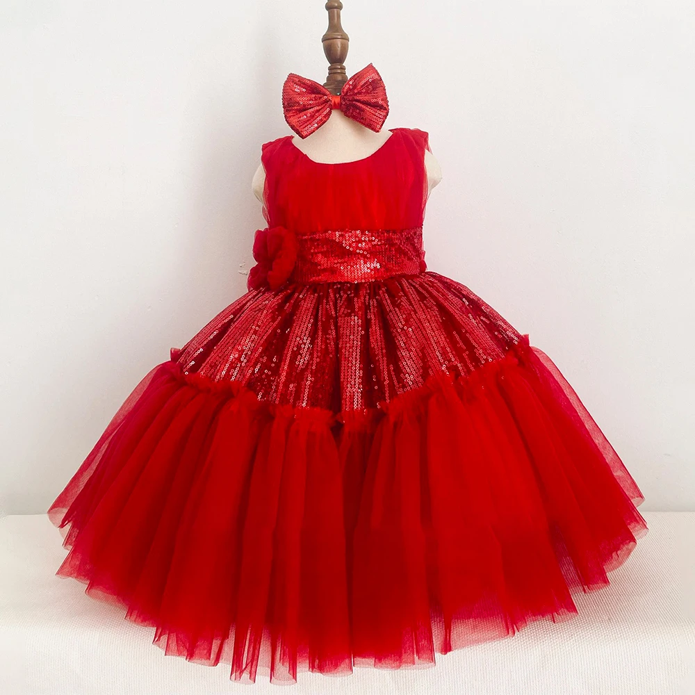 Made In Vietnam - Sweet Girl Summer Floral Party Dresses Sleeveless Strap Baby Girl Flower Print Princess Dress