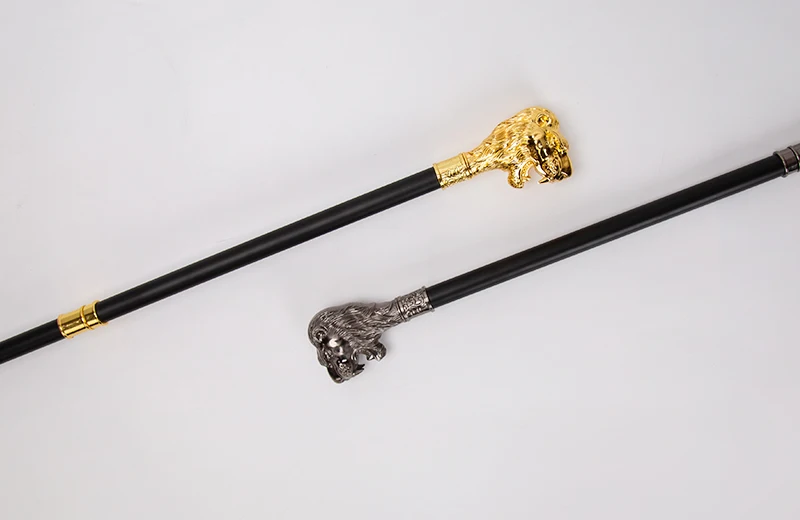 Decorative luxury 2 Piece Vampire Cospaly Walking Stick b Brass Lion Handle Cane Halloween costume walking stick