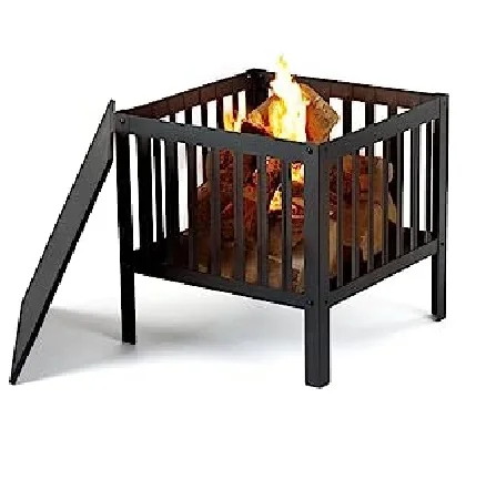Outdoor Fire Pit Large Bonfire Wood Burning Patio & Backyard Firepit for Outside Black for Fire Pit and Fireplace