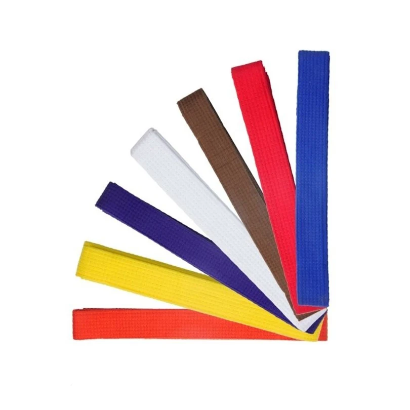 Wholesale manufacturer OEM custom made logo karate belt high quality color with stripe cotton martial arts belt for karate