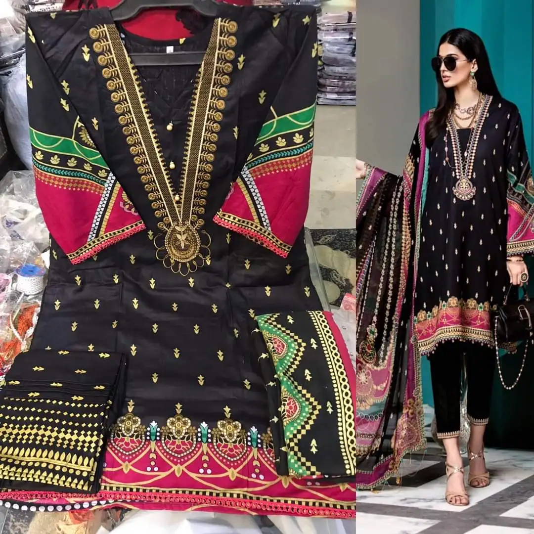Modern Fashion Designer Indian Pakistani Lawn Linen Cotton Georgette 3 Piece Suits Available on Wholesale Price.