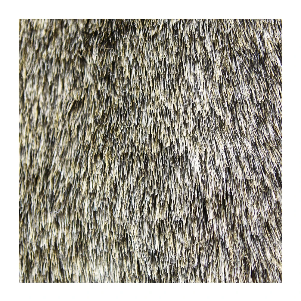 Super Warm Gray Color Artificial Fur Fabric Brushed Polyester Custom Long Pile Fabric For Garment Toy