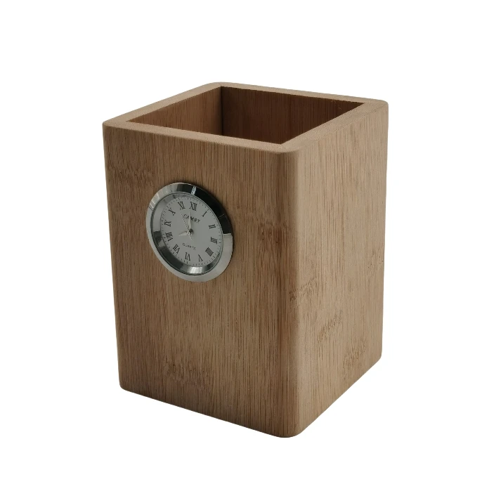 Bamboo Wood Desk Pencil Holder Stand Multi Purpose Use Pencil Cup Pot Desk Accessories, Desktop Organizer Pencil Holder