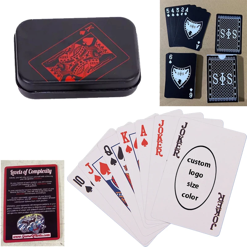 Card Games For Adults Pvc Playing Cards Card Game Deck Box Custom Travel Boardgame Party Poker gold black silver waterproof blue