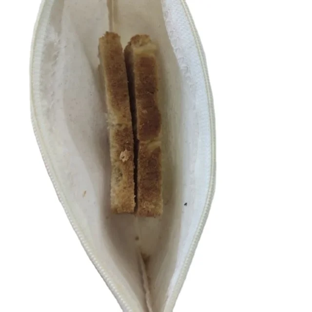 100% cotton sandwich bread pouch natural color with zipper can be customized colors sizes styles materials manufacture in India