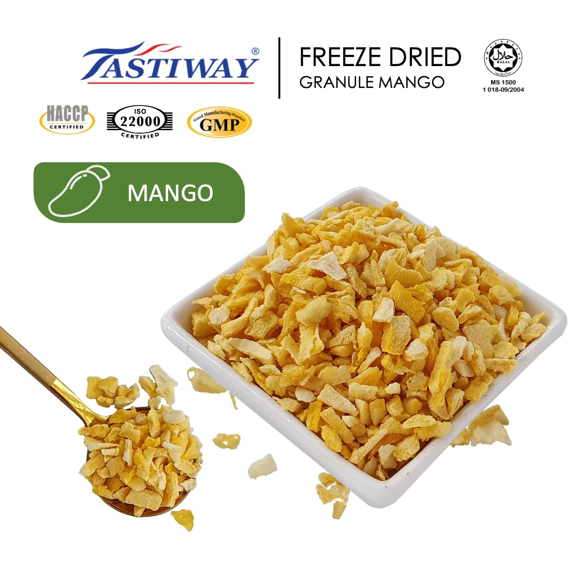 Top Sales Cheapest Price Malaysia 2.5kg Weight Bulk Packaging Natural Sweet Crush Mango Flavor Freeze Dried Ingredient