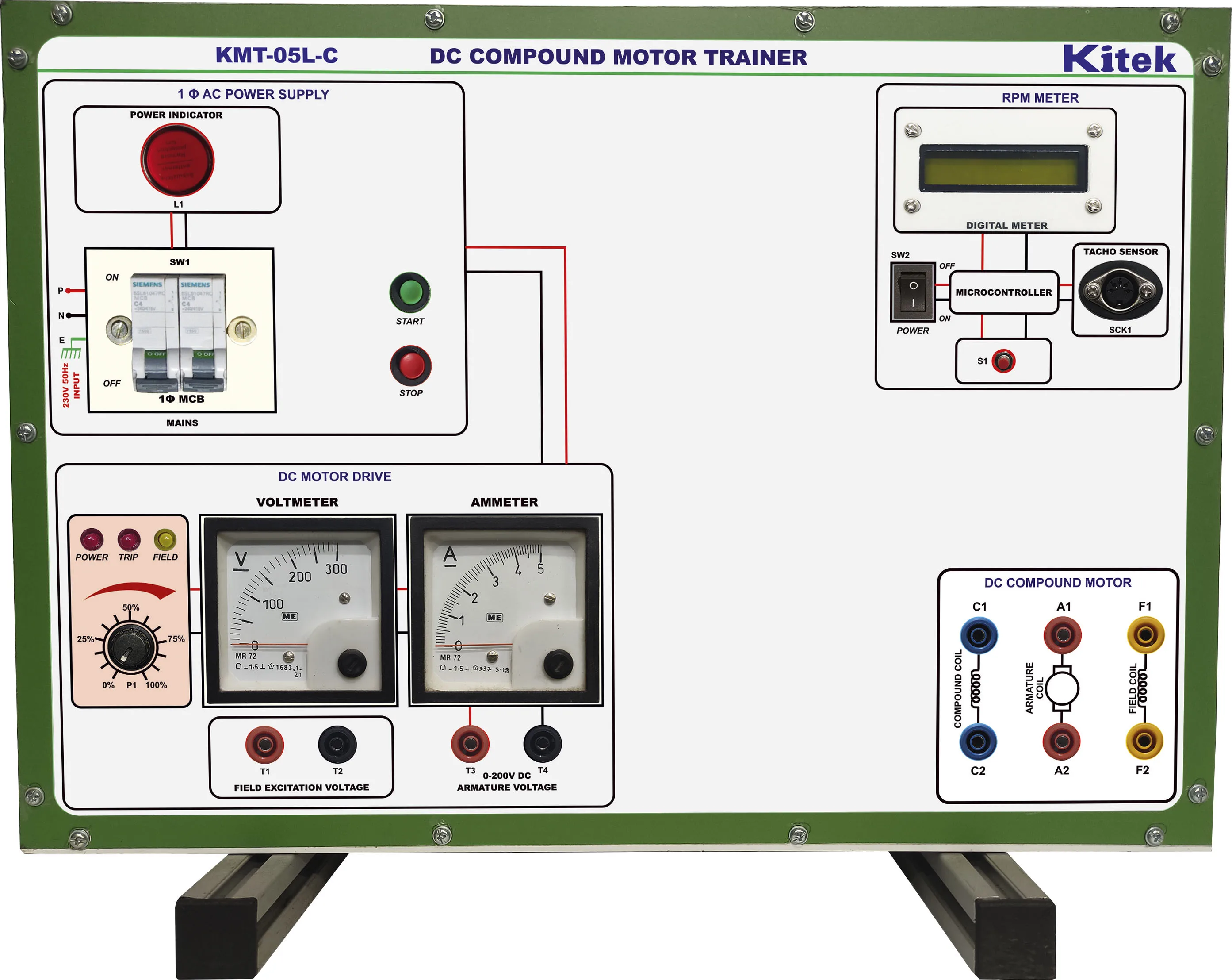 New DC Shunt Series Educational Compound Motor Trainer Metal Equipment