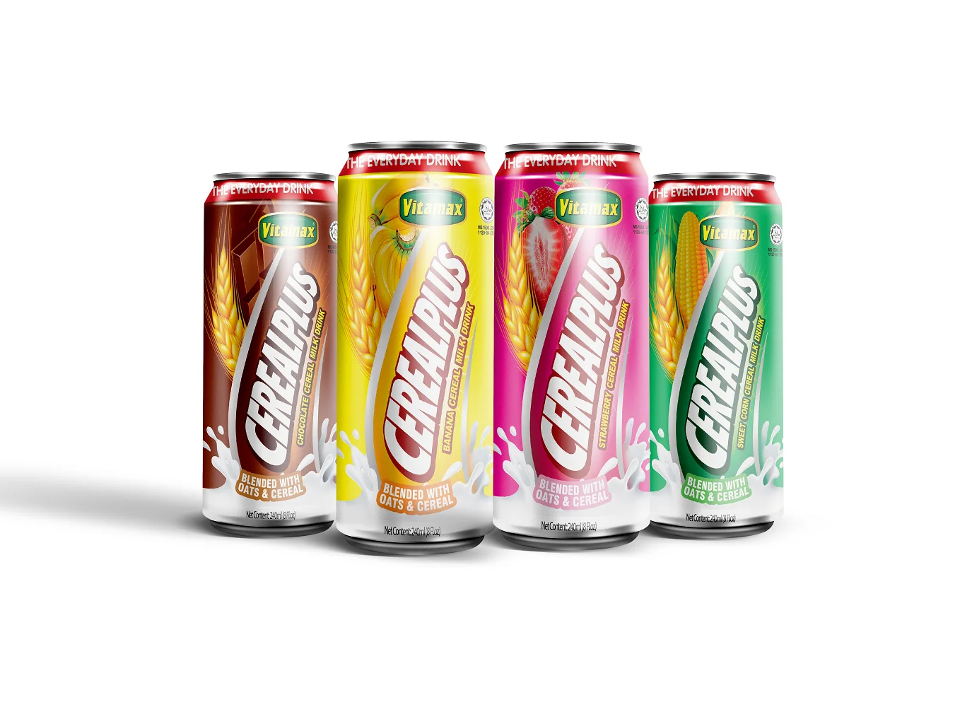 Ready To Drink Mixed Flavoured OEM Energize Dessert Milk Grain Bulk Vitamax Cereal Plus Sweet Corns 240ml x 24c