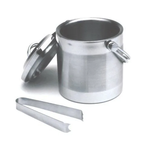 Silver Finish Metal Ice Chiller Bucket For Ice Storage Table Customizing Log Beer Bar Christmas Vintage Luxury Space Casual Vale