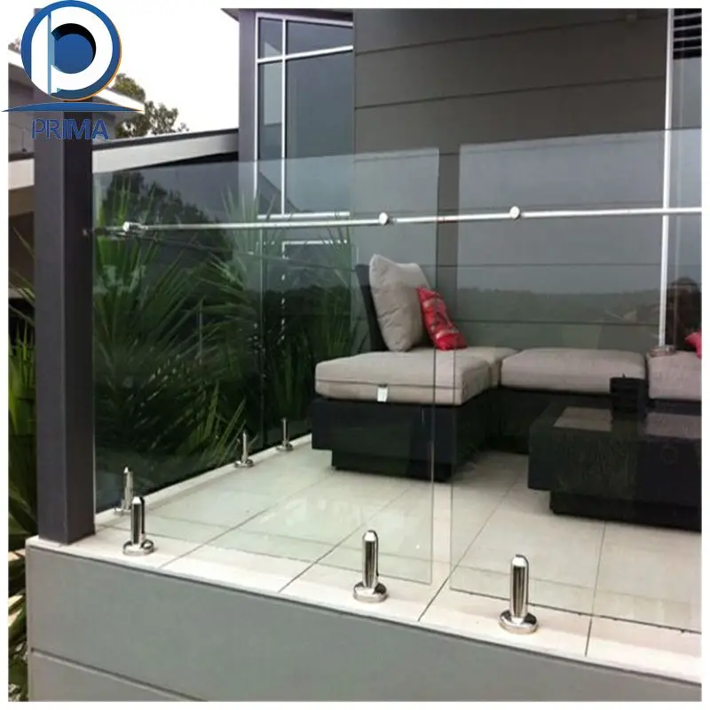 Prima Customized Design Glass Stairs Railings Balcony Railing For Project