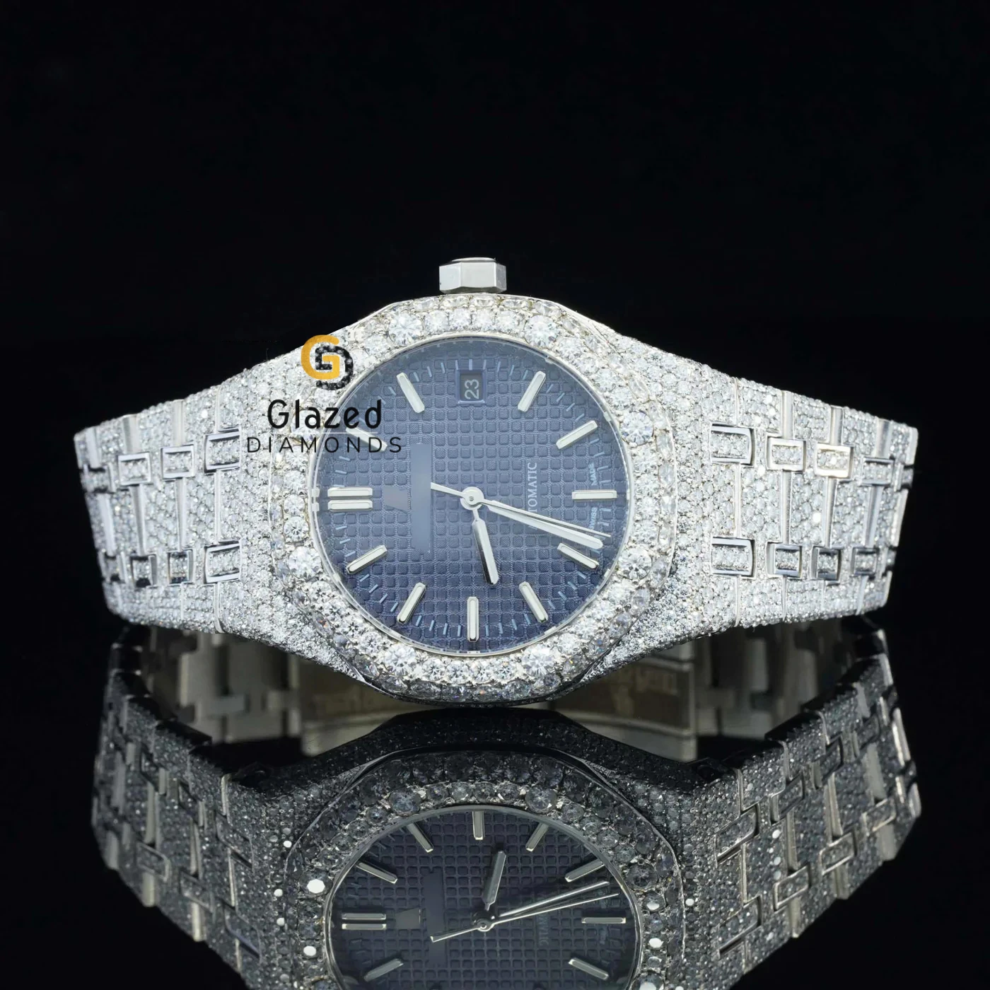 Hip Hop Watch For Enhancing Mens Wrist Beauty In Round Brilliant Cut Lab Grown Diamond Enhancing vvs Clarity