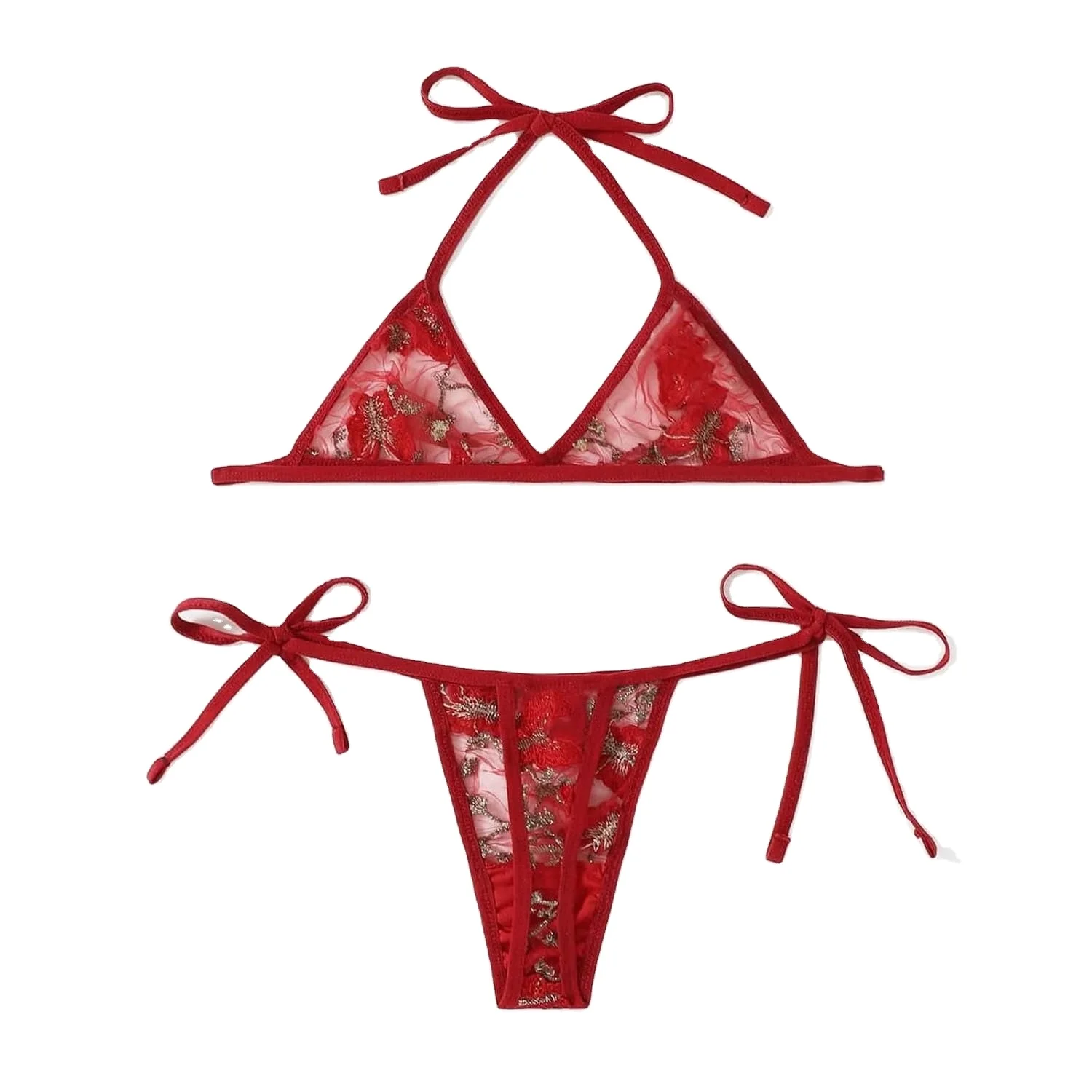 High Quality Cotton Bra & Brief Sets Women Fashion Diamond Rhinestone Shoulder Strap Thong Underwear Femme