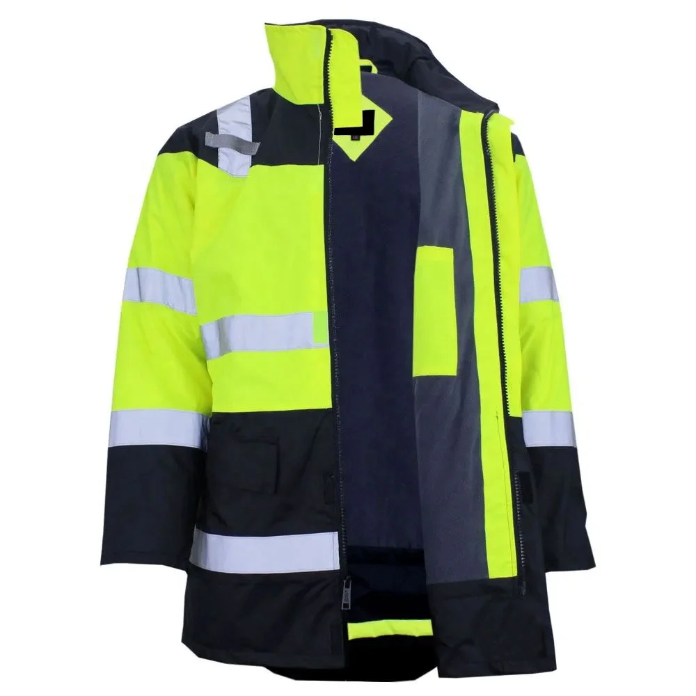 Winter Safety wear garment reflective running workwear fluorescent jacket