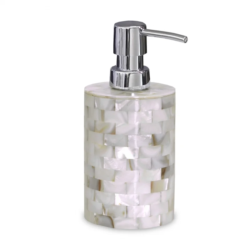 Mother Of Pearl Soap Dispenser Bathroom Accessories Liquid Soap Dispensers Hand Washer Customize Size MOP Liquid Soap Dispenser