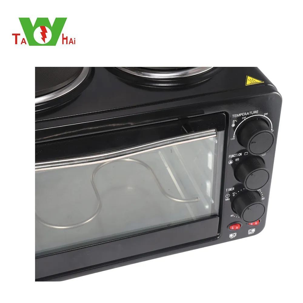 portable table benchtop home baking oven stove electric toaster oven with hot plate