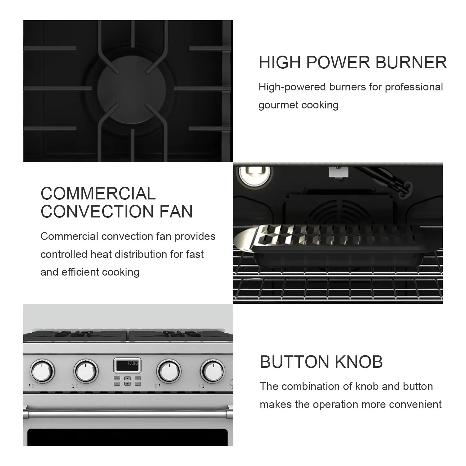 Hyxion Stainless steel 30 inch Professional gas baking oven