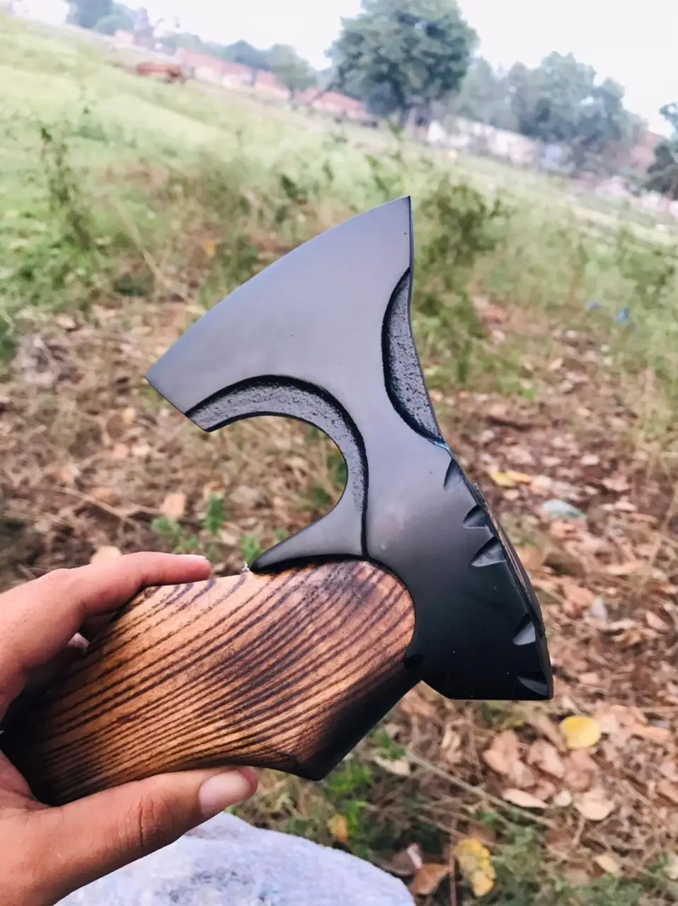 Custom Handmade Steel Tomahawk Axe, viking axe wood handle with leather sheath