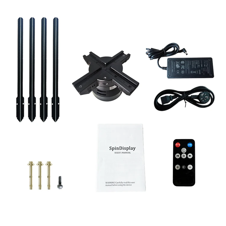 Giwox high brightness 1024P 65cm 3d led fan traceless installation Buckle synchronization 3d hologram fan for advertising