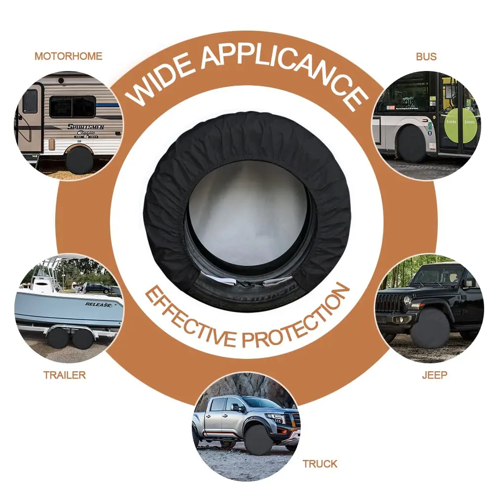 Factory Direct Sales Custom Logo Tyre Cover Various Size Print Design Car Spare Tire Covers