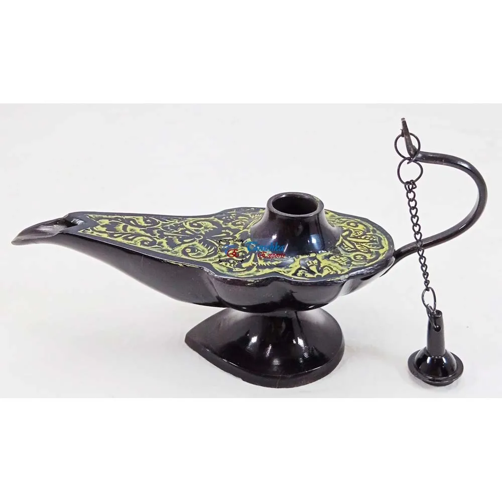 Nautical Brass Handmade Aladdin Decorative Genie Oil Lamp Aladdin Gifted Item Home Decor & Office Decor Gift Item