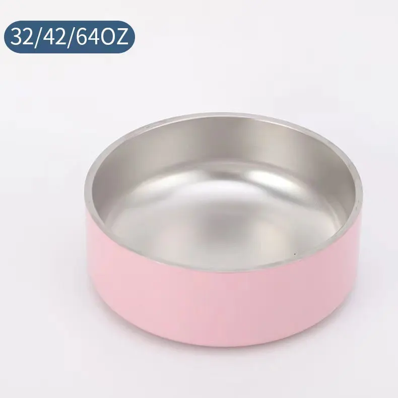 Wholesale Customizable Double Layer Stainless Steel Dog Bowl Hot Selling Automatic Dinner Plate for Pets for Food or Feeders