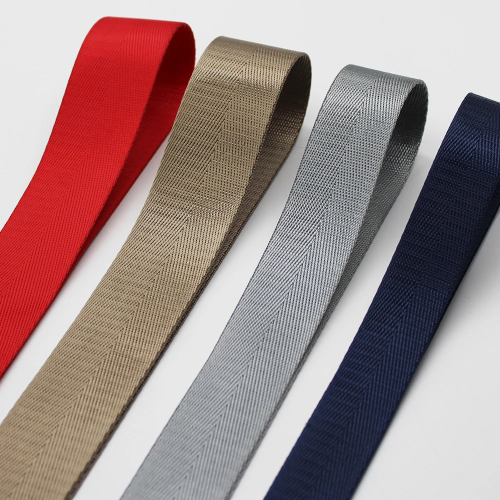 High Quality Custom 38mm Herringbone Jacquard Nylon Strap Webbing Nylon Strapping Bags Straps Weave Tapes for Shoes