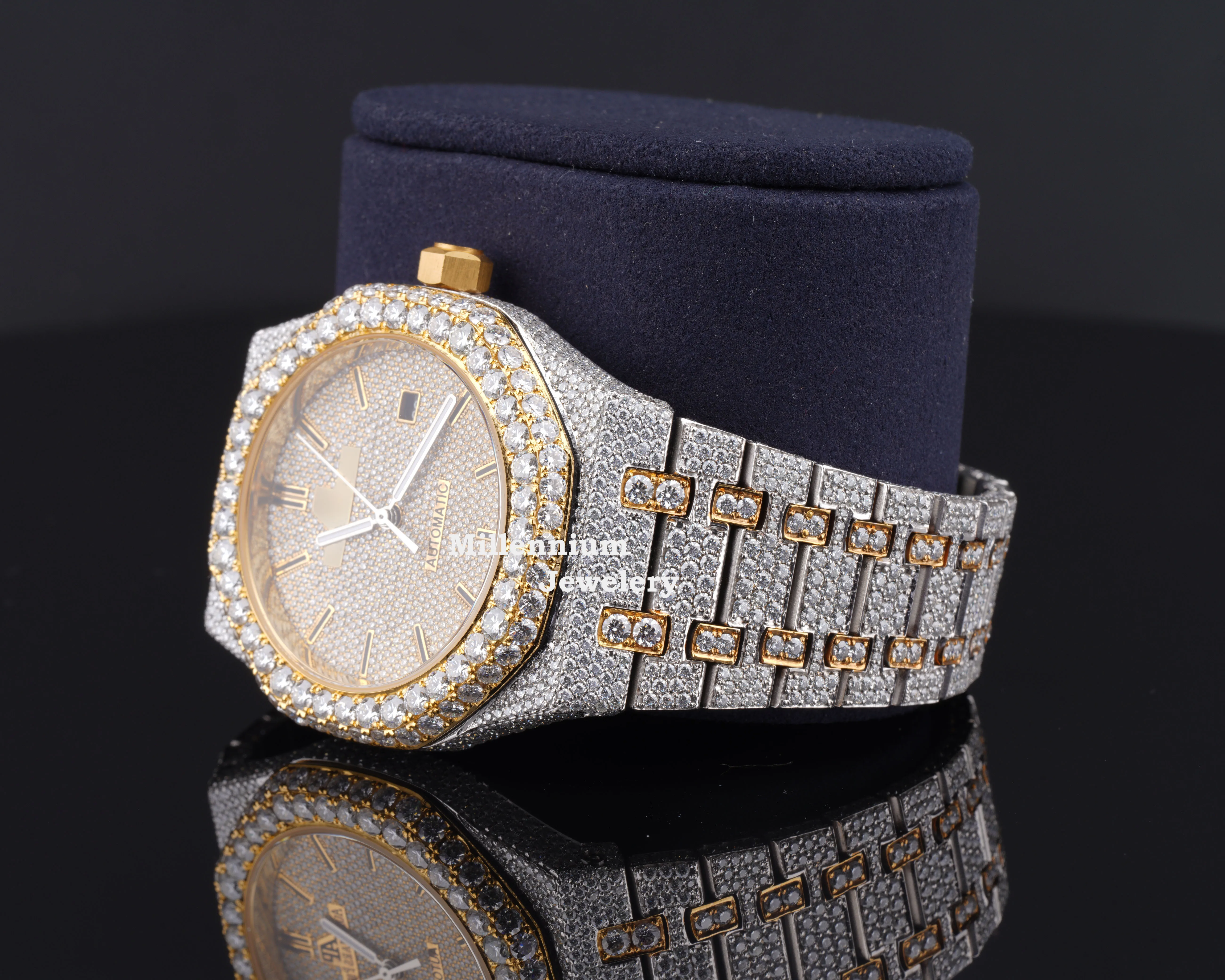 Top Branded Moissanite Watches Hip Hop Iced Out Watch Stainless Steel Wrist Watch For Men At Factory Price