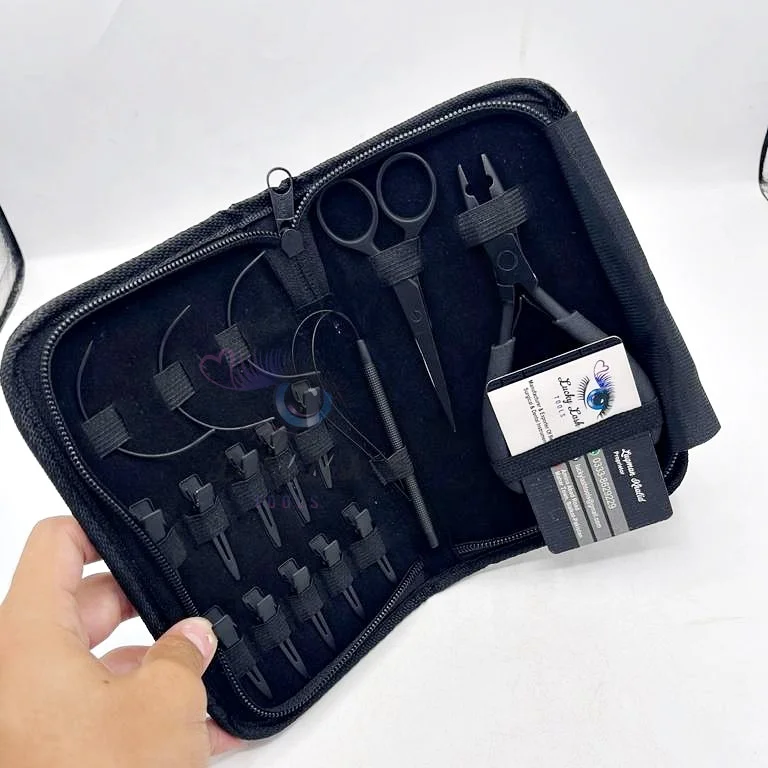 BM-Black Matte Wholesale Hot Selling Surgical Grade Stainless Steel Hair Extension Pliers Tools Kit/Hair Extensions tools