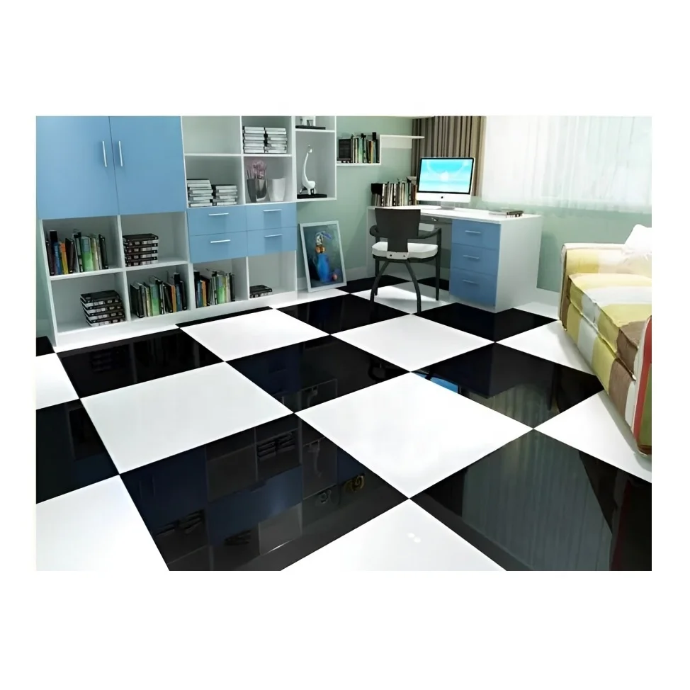 Black and White Porcelain Tiles 600*600mm Garage Floor China Square Marble Galaxy Granite